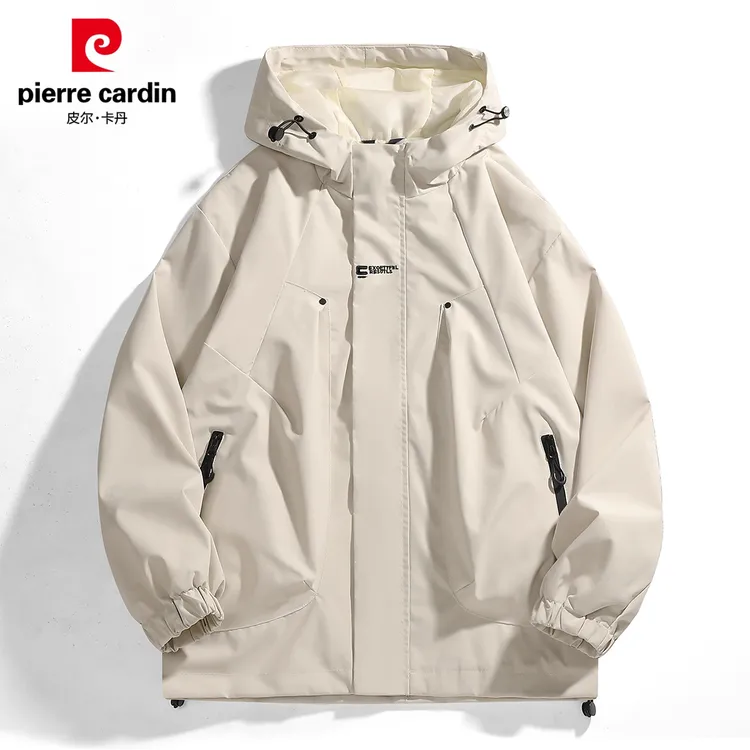 皮尔卡丹休闲男士春秋夹克2025新款户外登山服潮流工装外套男装