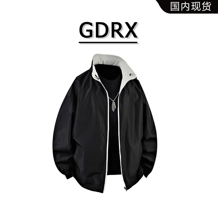 GDRX美式双面穿男士夹克2025秋季新款宽松情侣百搭潮流上衣外套