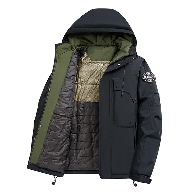 新款男士冬季棉服加厚连帽登山冬季户外冲锋棉衣可机洗休闲保暖