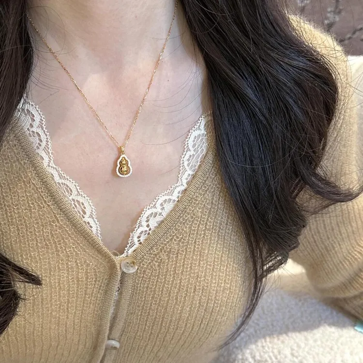 合金项链 旋转葫芦项链女轻奢新中式时尚百搭小众高级感秋冬项链