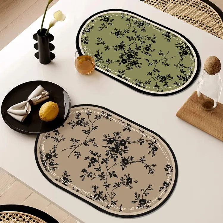 法式餐垫吸水防油免洗桌垫碗盘防烫隔热垫轻奢高级厨房台面沥水垫