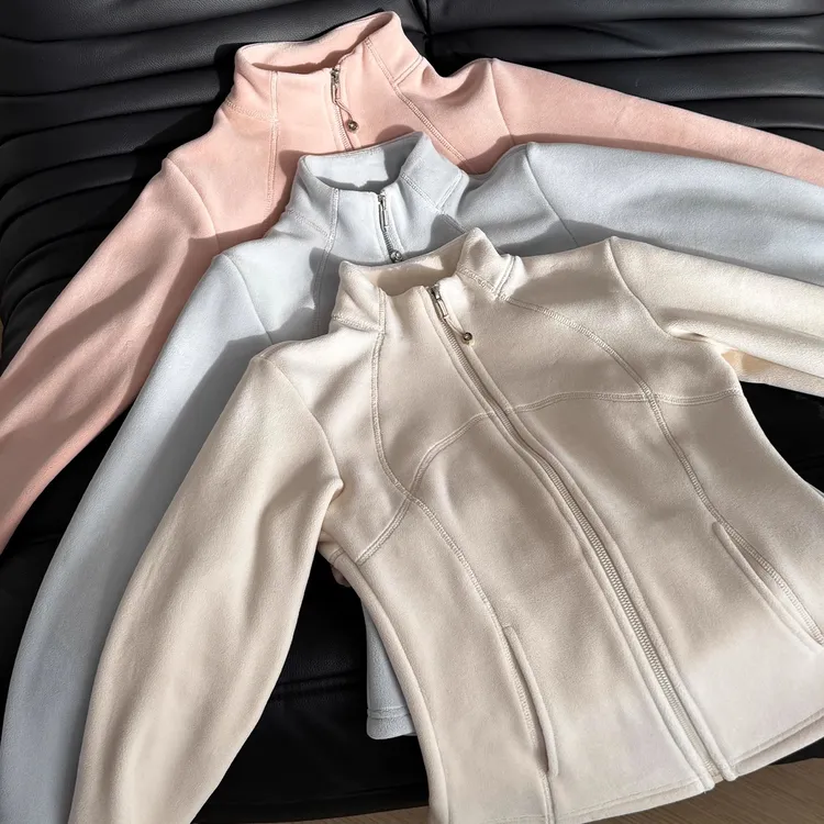 白色修身显瘦双面奥粒绒立领卫衣外套女秋冬爆款2025新款保暖上衣