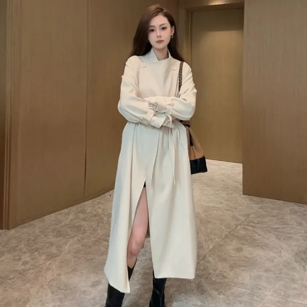 【苏苏专属】慵懒风宽松风衣外套女款2025春秋季新款休闲气质翻领大衣F8066