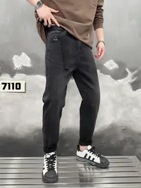 【秋季黑灰色牛仔裤】7110新款潮流时尚百搭水洗弹力男士精品牛仔裤
