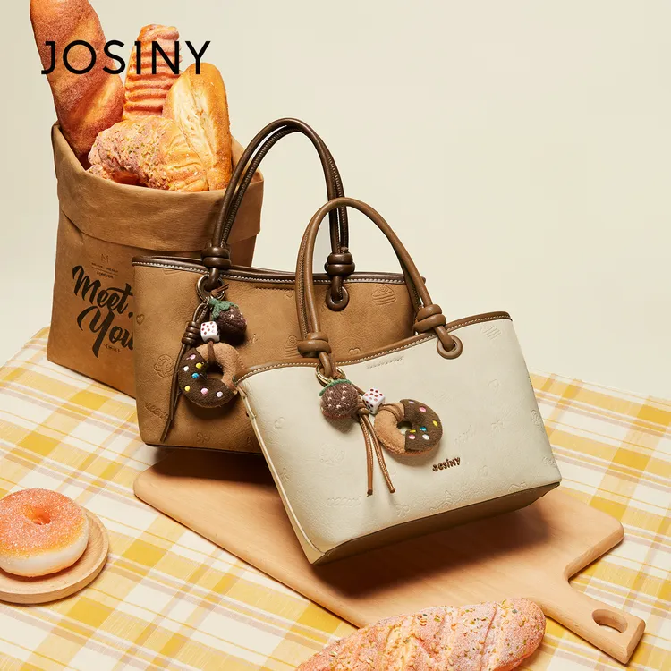 卓诗尼女包烘焙系列甜甜圈ins风百搭时尚手提单肩斜挎休闲水桶包