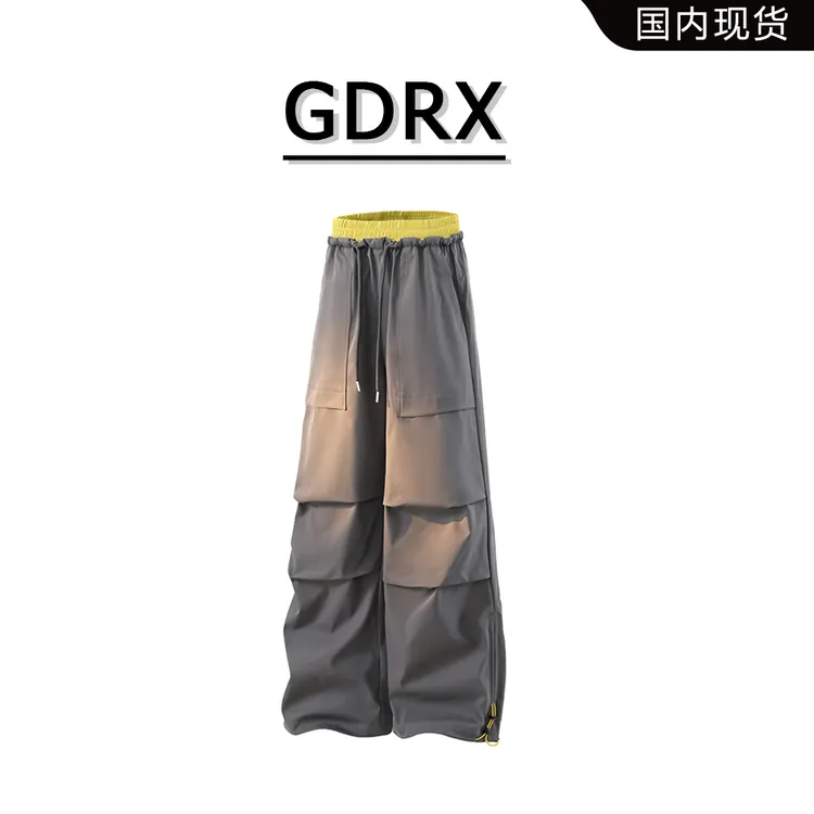 GDRX山系风城市通勤休闲裤2025秋冬季新款摇粒绒阔腿高防水伞兵裤