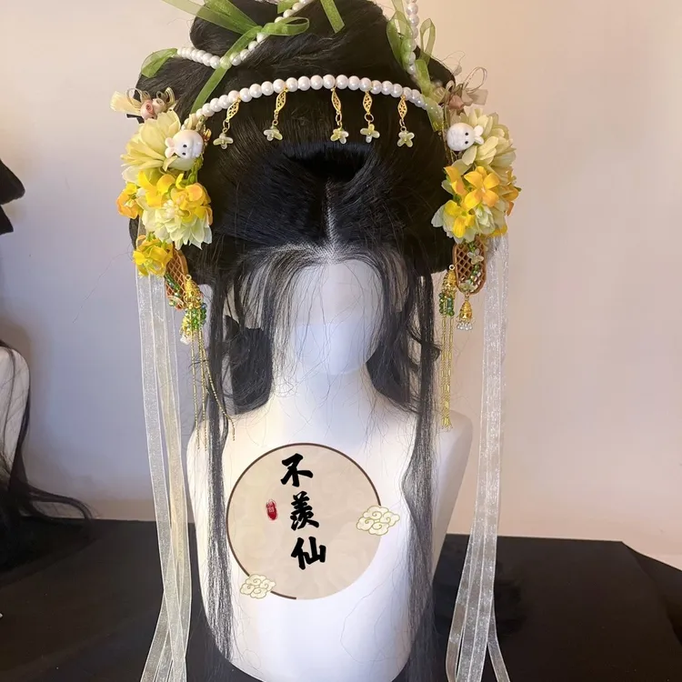 不羡仙原创桂花兔超仙百搭古风汉服配饰古装cos广寒宫头饰发饰品A