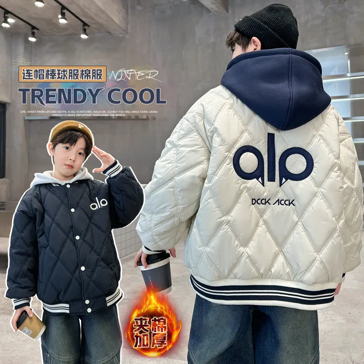 男童棉服外套夹棉2025新款超好看冬季儿童棉衣加厚大童棒球服冬款