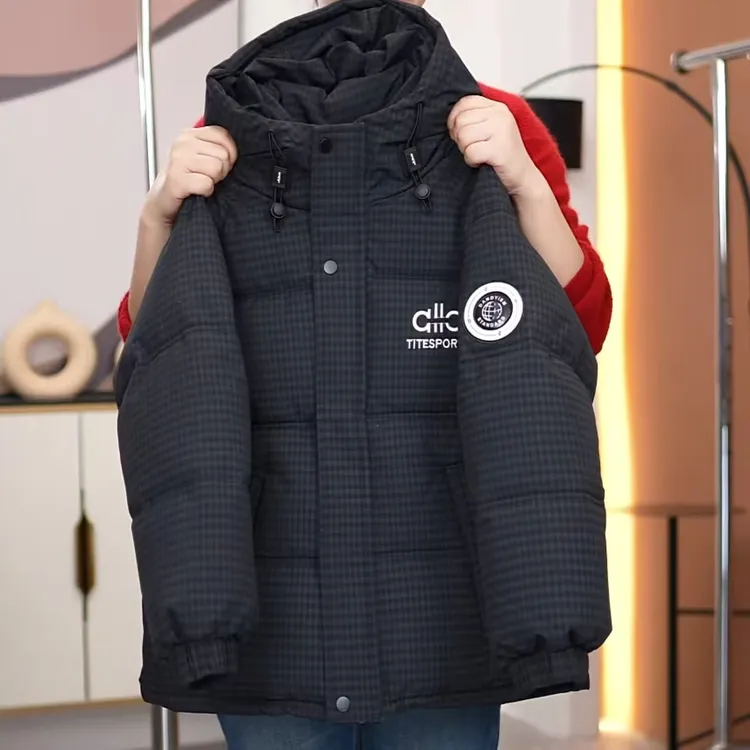 6655男童棉服格子外套时尚好看洋气大方干净新款加厚过冬