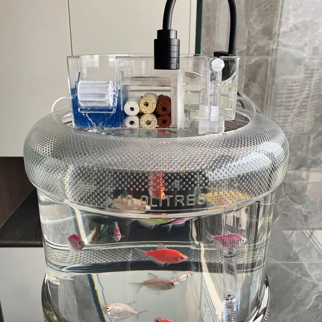 18.9升矿泉水桶养鱼支架改装底部放水阀上过滤透明净水桶养鱼缸