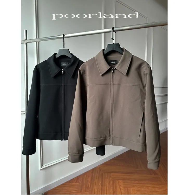 【马德里咖夹克】TR复古正肩巴恩风秋冬夹克外套poorland珀兰K2号店