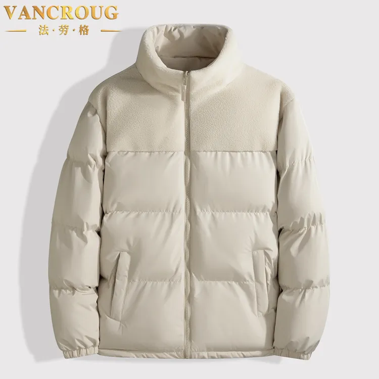 VANCROUG/法劳格棉服男士秋冬季新款双面穿大码立领宽松加厚外套 