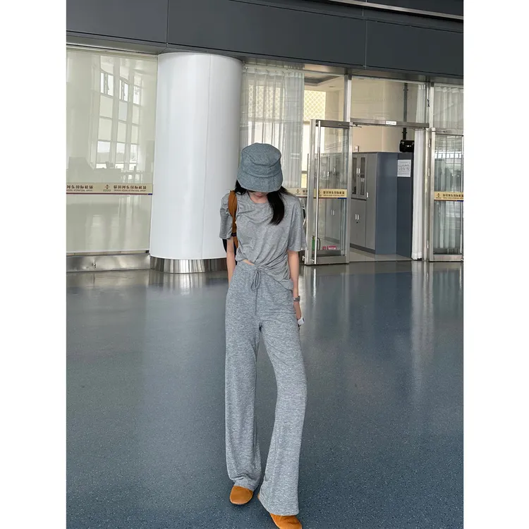 Multi Math超模裤/肯豆慵懒感高弹塑形显瘦直筒垂坠感韩系休闲裤