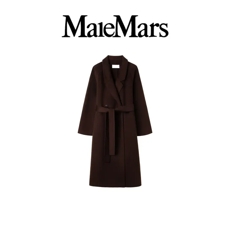 【维也纳旧约】高支澳毛长款毛呢翻领秋季时尚中长款轻奢毛呢大衣