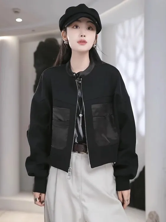 休闲时尚棒球服外套女短款夹克春秋季新款韩版宽松百搭小个子上衣
