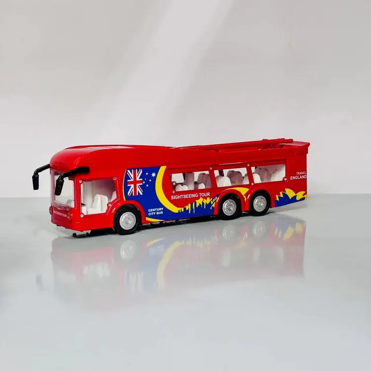 大号合金声光英伦公交车玩具公共汽车模型大巴男孩合金巴士带回力