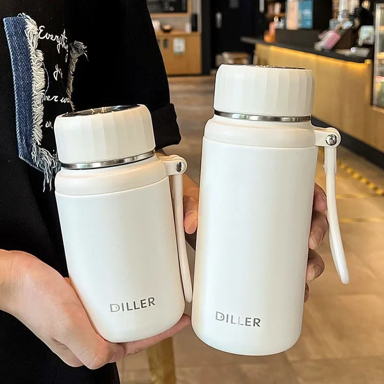 网红保温杯女生高颜值ins带茶隔水杯大容量316不锈钢户外运动水壶