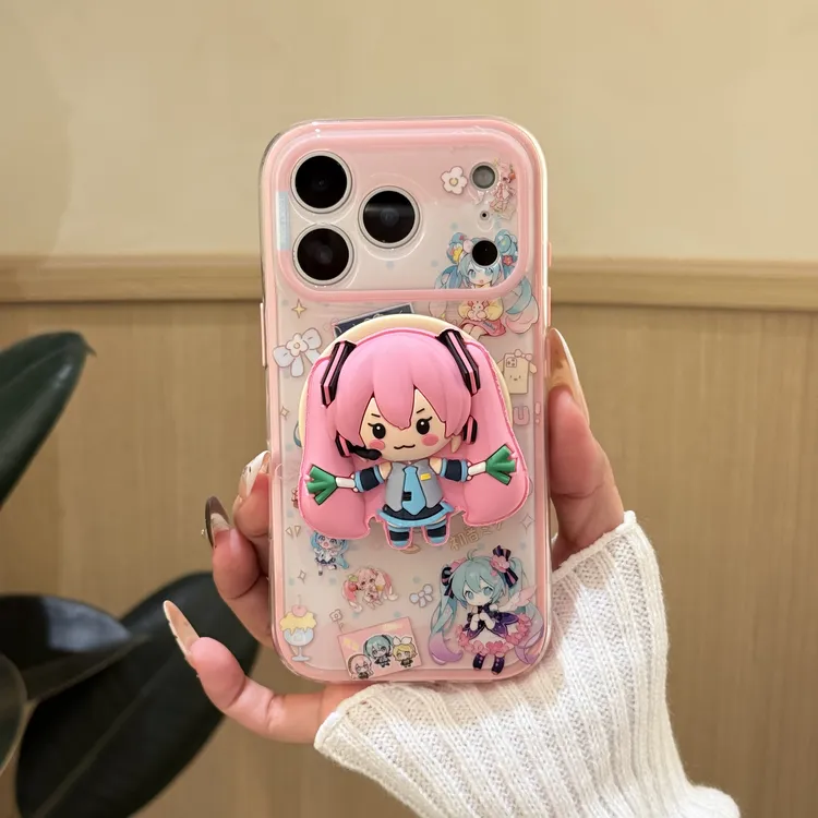 喵六家日系动漫樱花粉miku初音未来少女磁吸imd二合一苹果手机壳