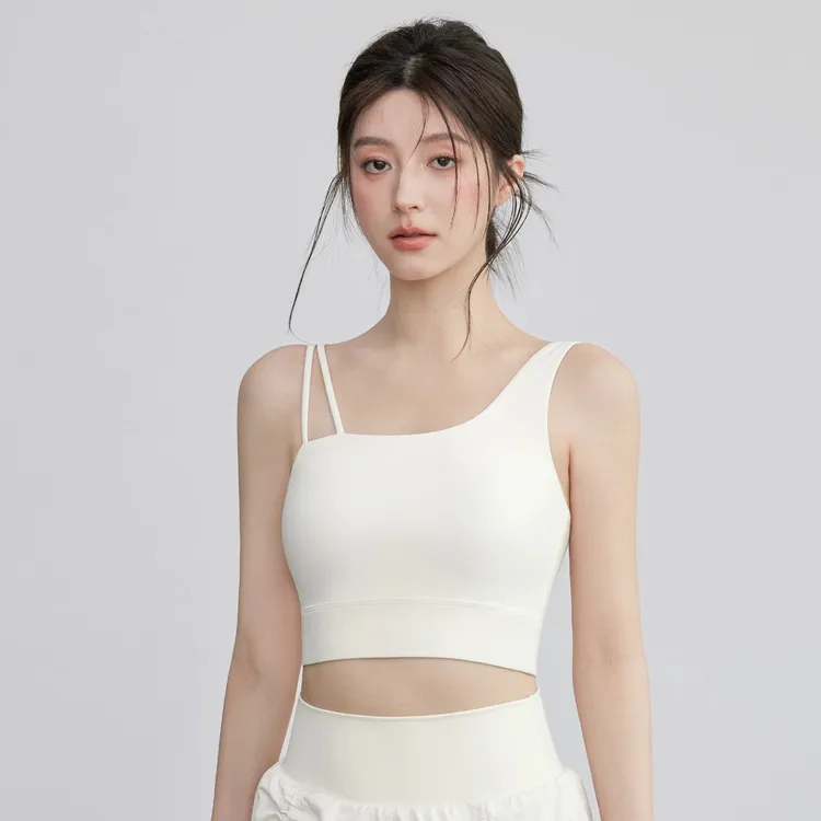 一体杯防震跑步运动背心女外穿训练瑜伽健身文胸性感普拉提美背夏