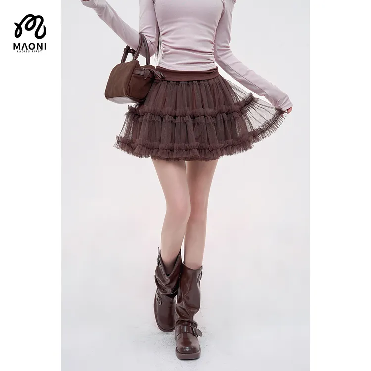 毛妮LADIESFIRST【层层甜梦】甜美风减龄网纱蓬蓬蛋糕短裤裙L2220