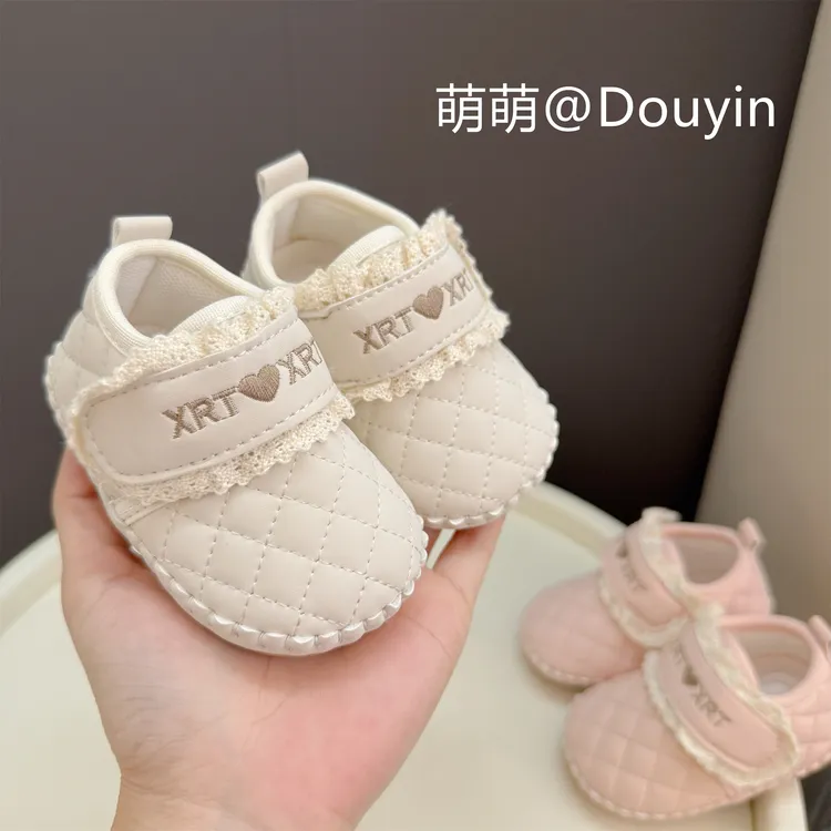 婴幼儿鞋子春秋0-1周岁女宝宝公主鞋3-6个月防滑软胶底学步单鞋