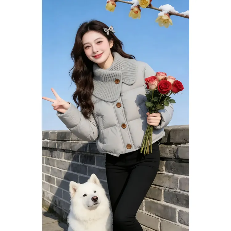 流行小众设计风简约宽松棉服女装2025冬季爆款温柔保暖都舒适穿搭