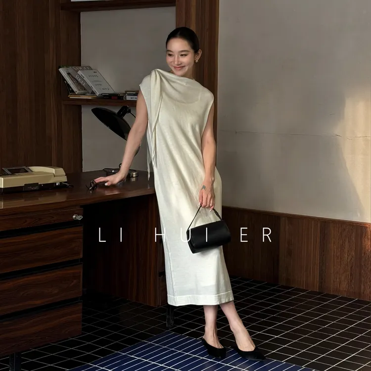 LiHuiEr李慧儿【白月朱砂】2025新款显瘦高级设计小众连衣裙M33627