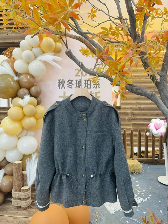 【香香严选】'简约风'2025秋季琥珀流光收腰短款外套超吸睛DM2247