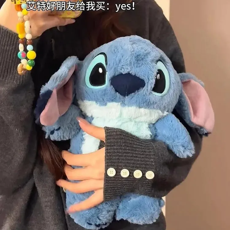 可爱史迪仔热水袋女小红书同款毛绒公仔注水袋秋冬季宿舍暖水袋