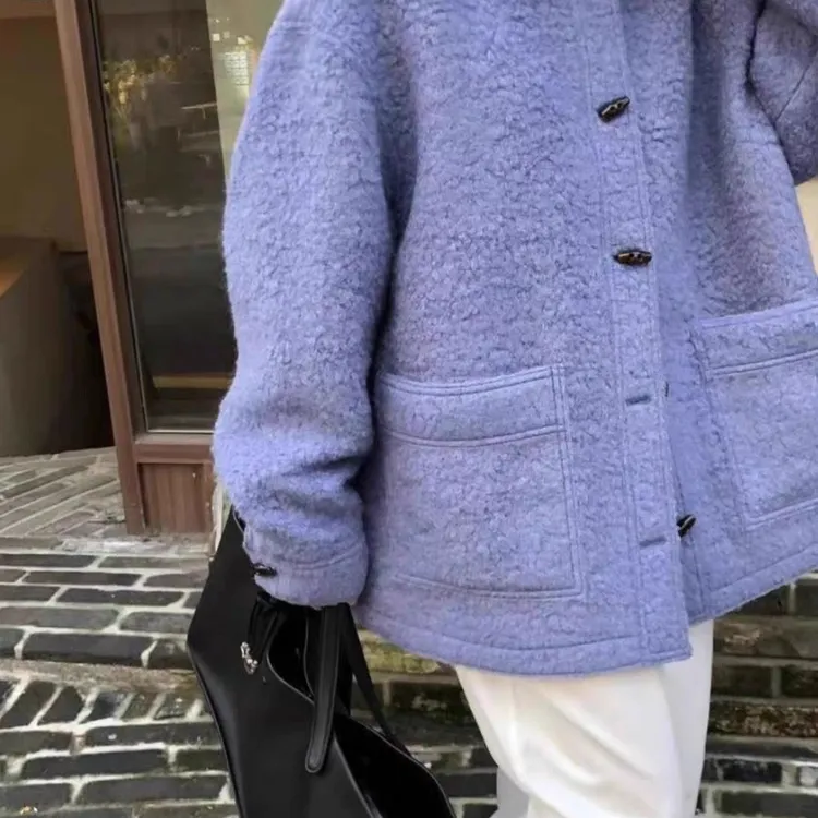 韩国东大门代购THE ABLE女冬季时尚韩系羊毛羊驼毛大衣外套