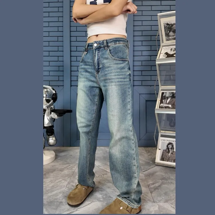 美式休闲cleanfit高级感vibe痞帅潮流显高显瘦高棉宽松直筒牛仔裤