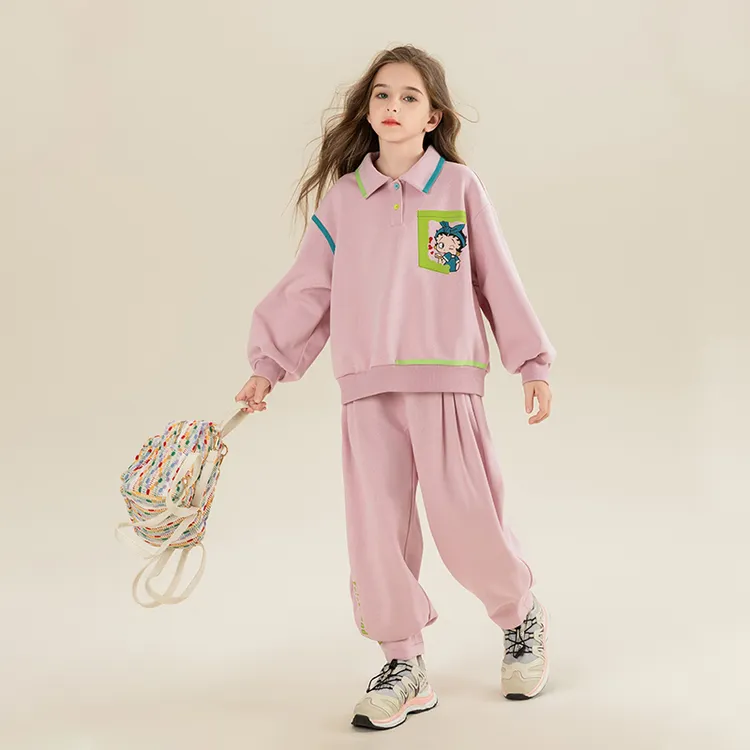 贝蒂春秋女童POLO领卫衣春款2025新款童装儿童学院风上衣潮24469