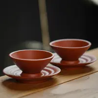 斗笠套组（一杯一碟）竹/梅 朱泥 50毫升