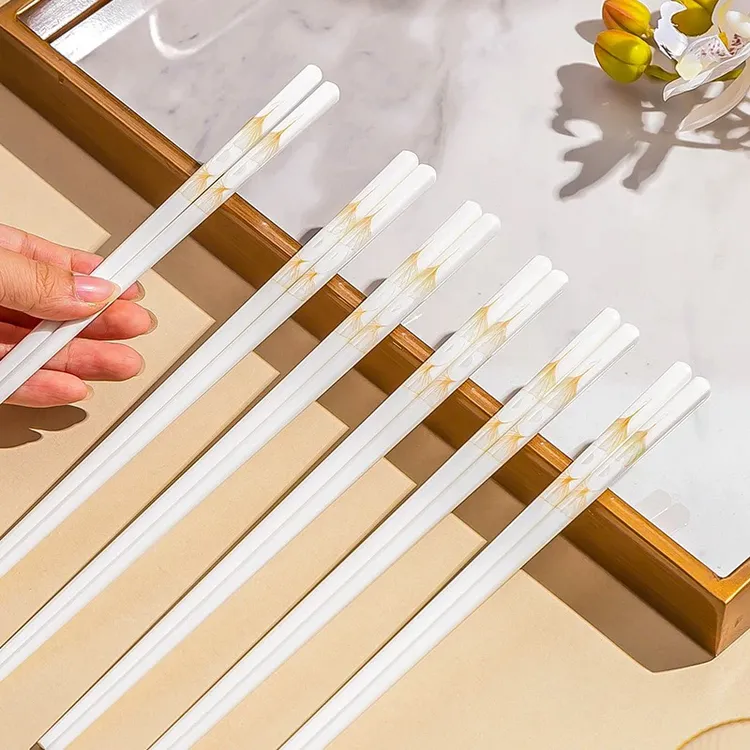 景德镇筷子耐高温防霉防潮防滑家用高档骨瓷筷