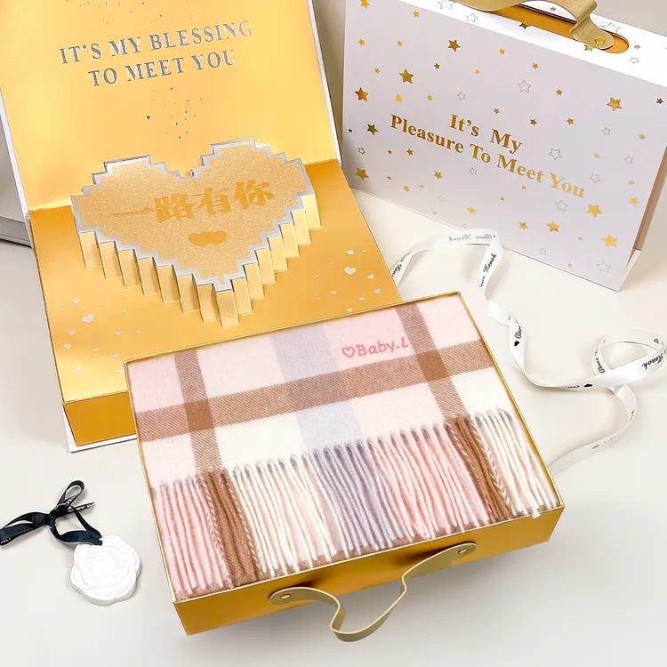 100%纯羊毛围巾生日礼物情人节送女给女朋友送闺蜜妈妈老婆礼盒装