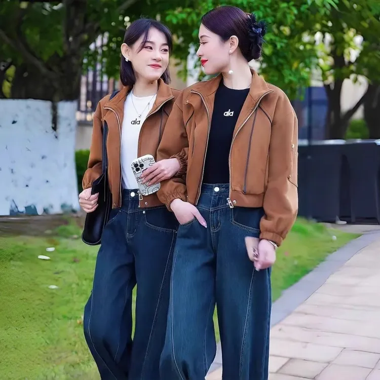 高级感气质短外套女士春秋新款小个子洋气夹克衫休闲百搭保暖上衣