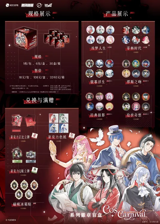新品【COS系列】一人之下COS系列吧唧盲盒潮玩盲盒周边