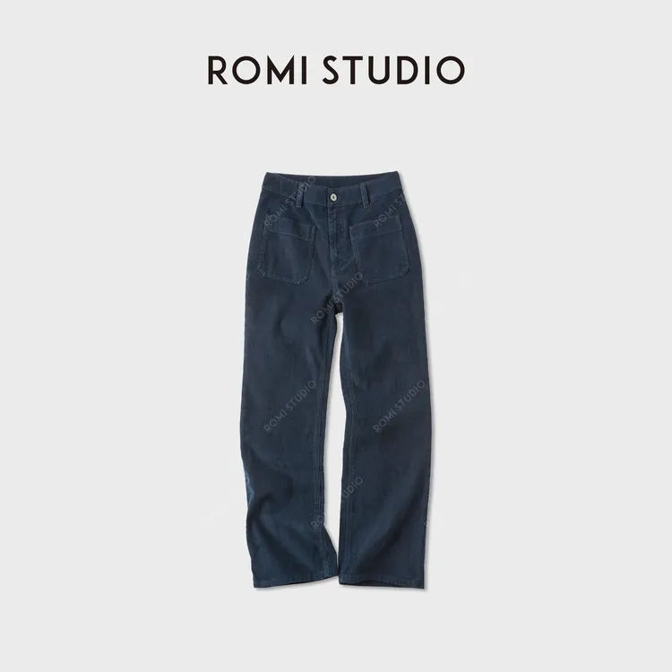 ROMI STUDIO“舒适自在”灯芯绒全棉坑条雅致休闲喇叭裤 RWCAX86347
