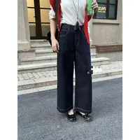 【5759】ouna家 秋季九分无弹直筒阔腿裤