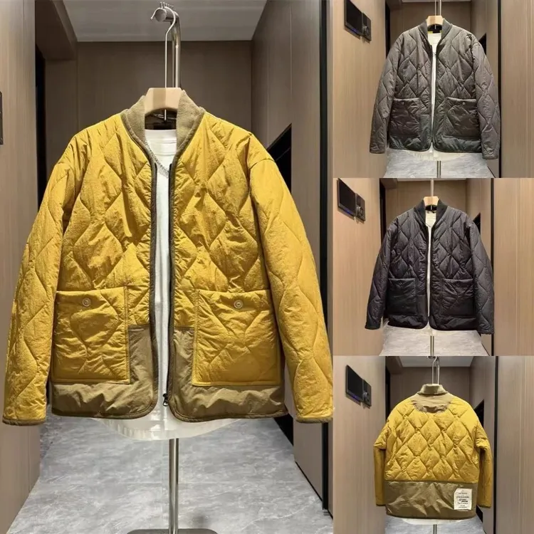 2025秋冬新款经典百搭葫芦压纹痞帅棉袄轻薄棉服男棒球领棉衣外套