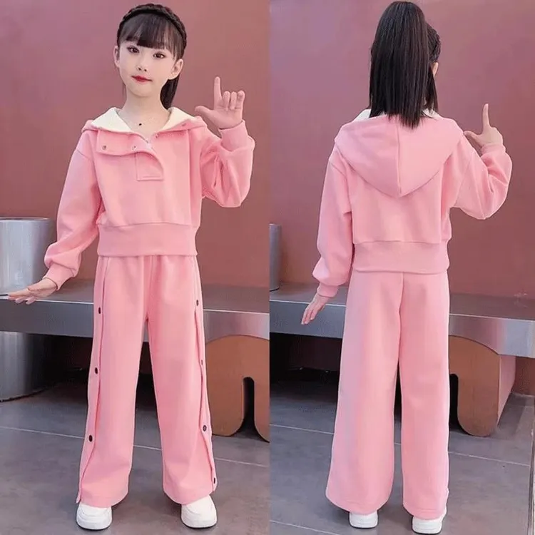 FAVMARTHA~女童装时髦套装运动两件套春秋2025新款儿童洋气衣服网