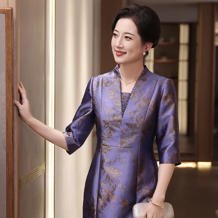928 母亲婚礼服饰高端婚庆礼服薄款显瘦喜婆婆妈妈装2025新款爆款
