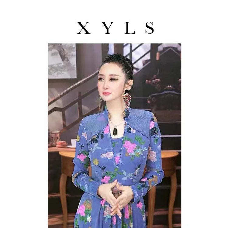 女装连衣裙弹力印花T006812-2