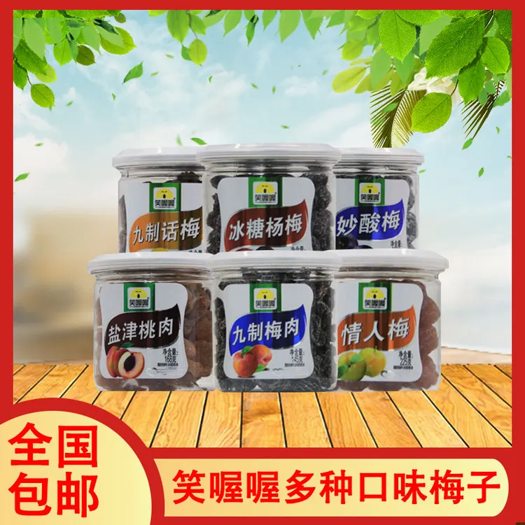 笑喔喔情人梅九制梅休闲零食盐津广东省肉多种口味肉罐装桃食品