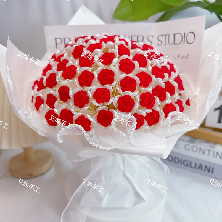 【情人节特惠】99朵手捧玫瑰手工DIY手捧花材料包【全套包装】