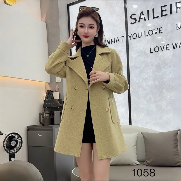 2025秋冬新款韩版遮肉肉显瘦中长款气质双面洋气大衣女外套1058#1