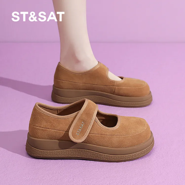 星期六女鞋玛丽珍鞋秋季浅口2025软底厚底休闲鞋单鞋休闲复古港风