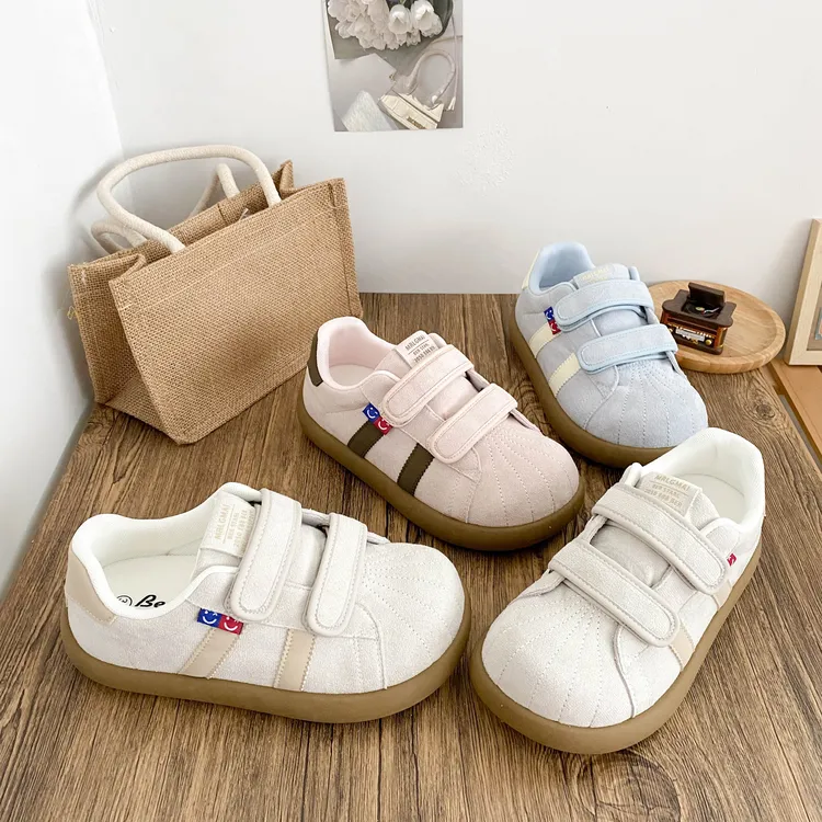 觅觅可爱厚底德训鞋女魔术贴2025秋季新款百搭小个子丑萌运动板鞋