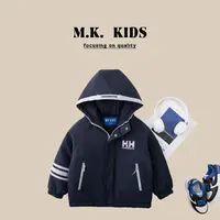 儿童棉服2025新款男童秋冬潮流时尚连帽夹棉外套DA7459华子童装