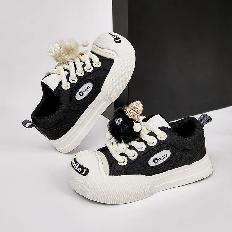 丑萌鞋新款大头帆布男女情侣同款开口笑厚底圆头运动休闲时尚潮鞋